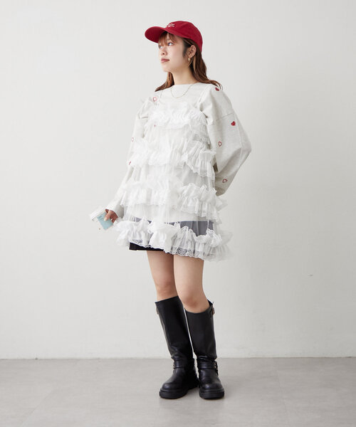 w closet レースティアードキャミ オフホワイト w closet（ダブルクローゼット）の「レースティアードキャミ