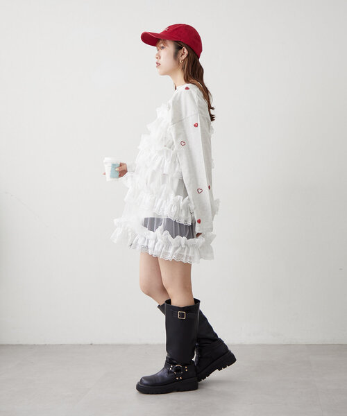 w closet レースティアードキャミ オフホワイト レースティアードキャミ（ワンピース）｜w closet（ダブル