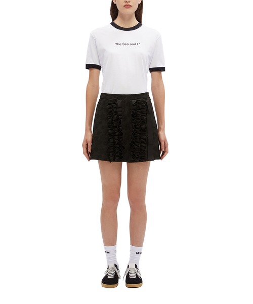 MSGM(エムエスジーエム)の「フローラル スラブジャガード ミニスカート(スカート・レディース・ブラック・40)」の2枚目の写真