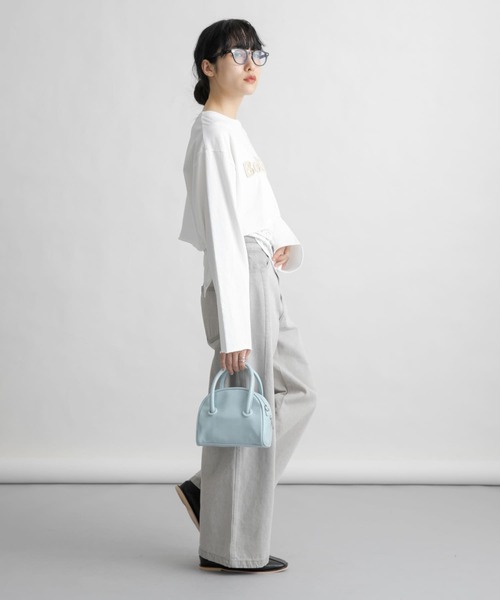 KBF(ケイビーエフ)の「パッチワークロゴTEE(Tシャツ/カットソー・レディース・ピンク/チャコールグレー/オフホワイト・ONE)」の7枚目の写真