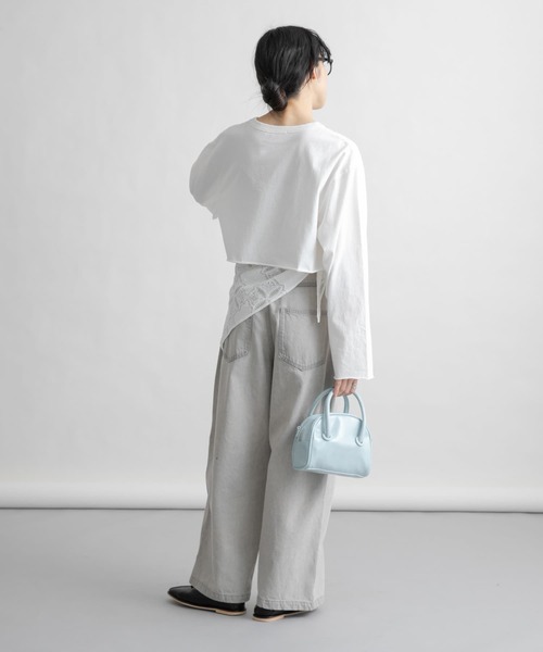 KBF(ケイビーエフ)の「パッチワークロゴTEE(Tシャツ/カットソー・レディース・ピンク/チャコールグレー/オフホワイト・ONE)」の8枚目の写真