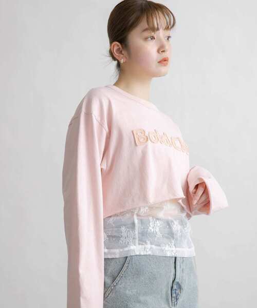 KBF(ケイビーエフ)の「パッチワークロゴTEE(Tシャツ/カットソー・レディース・ピンク/チャコールグレー/オフホワイト・ONE)」の20枚目の写真