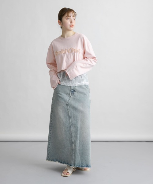 KBF(ケイビーエフ)の「パッチワークロゴTEE(Tシャツ/カットソー・レディース・ピンク/チャコールグレー/オフホワイト・ONE)」の22枚目の写真