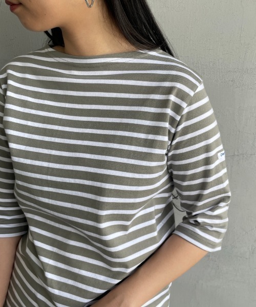ORCIVAL/オーシバル] ボートネック 5分袖カットソー（Tシャツ