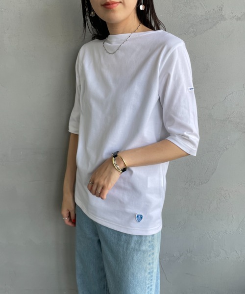 オーシバル　カットソー ORCIVAL/オーシバル] ボートネック 5分袖カットソー（Tシャツ
