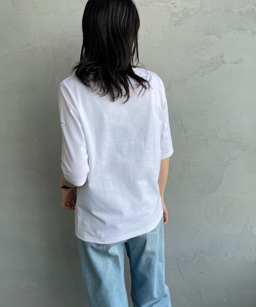 ORCIVAL/オーシバル] ボートネック 5分袖カットソー（Tシャツ