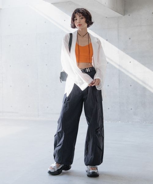 PAGEBOY（ページボーイ）の「シアージャケット（テーラードジャケット・レディース・ホワイト/ブラック/ブルー・FREE）」の5枚目の写真