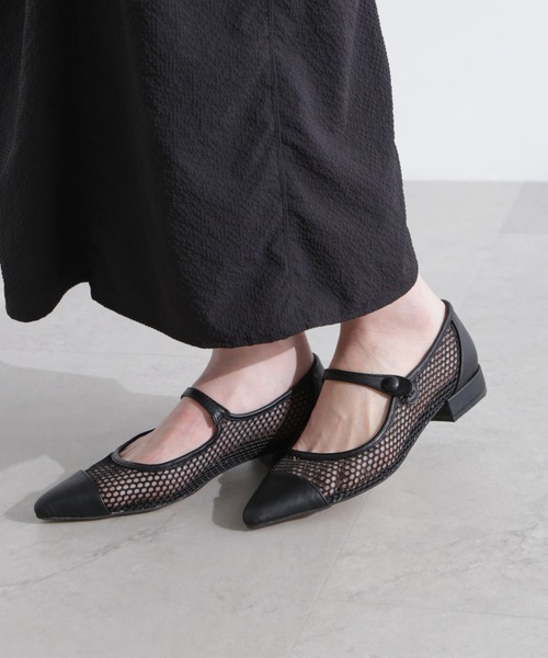 NANO universe(ナノユニバース)の「メッシュフラットパンプス(パンプス・レディース・ベージュ/ブラック・36/37/38)」の2枚目の写真