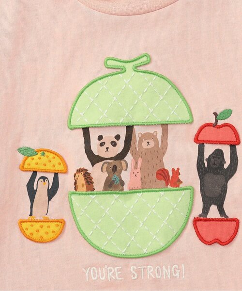 BIT'Z(ビッツ)の「果物と野菜ロゴアップリケ&ストロングな動物プリント半袖Tシャツ(Tシャツ/カットソー・キッズ・ピンク/ラベンダー・90/100/110/120/80/95)」の8枚目の写真