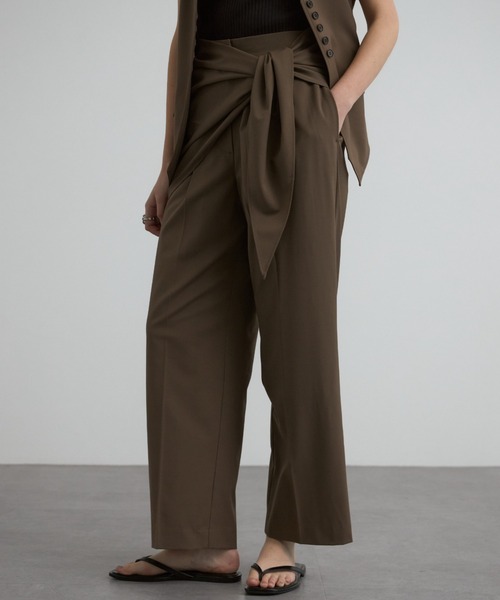 CREDONA（クレドナ）の「SWAY SCARF PANTS/スウェイスカーフパンツ（スラックス・レディース・ブラック/チャコールグレー/ブラウン・0/1）」の3枚目の写真