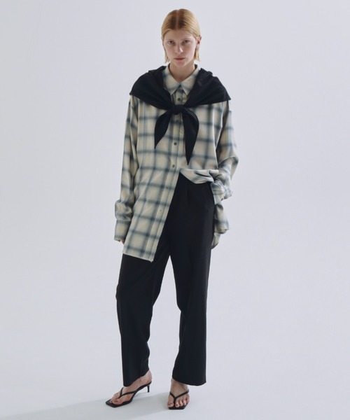 CREDONA（クレドナ）の「SWAY SCARF PANTS/スウェイスカーフパンツ（スラックス・レディース・ブラック/チャコールグレー/ブラウン・0/1）」の7枚目の写真