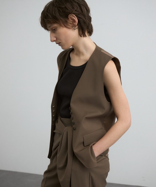 CREDONA（クレドナ）の「SWAY SCARF PANTS/スウェイスカーフパンツ（スラックス・レディース・ブラック/チャコールグレー/ブラウン・0/1）」の17枚目の写真