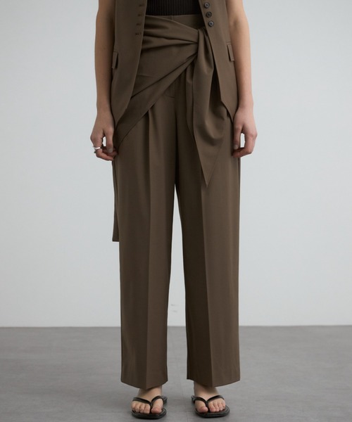 CREDONA（クレドナ）の「SWAY SCARF PANTS/スウェイスカーフパンツ（スラックス・レディース・ブラック/チャコールグレー/ブラウン・0/1）」の16枚目の写真