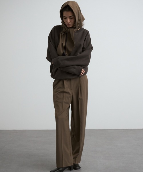 CREDONA（クレドナ）の「SWAY SCARF PANTS/スウェイスカーフパンツ（スラックス・レディース・ブラック/チャコールグレー/ブラウン・0/1）」の6枚目の写真