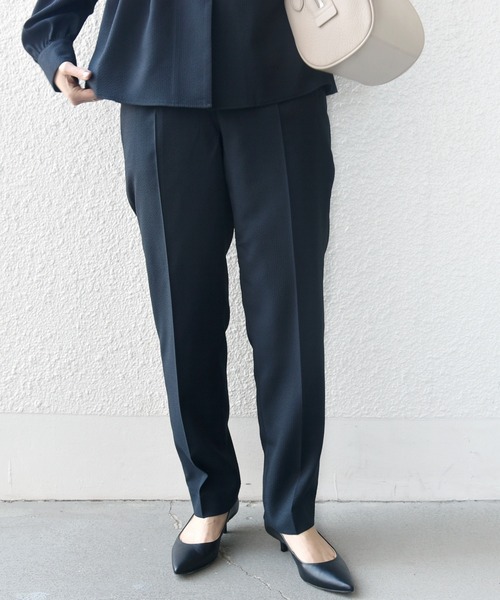 SHIPS.me(シップスミー)の「【ZOZO限定】SHIPS.me:シアサッカー スリム テーパード パンツ(その他パンツ・レディース・ブラック/ネイビー/ダークブルー・S-Short/S-Regular/M-Short/M-Regular/L-Short/L-Regular/XL-Short/XL-Regular/XXL-Short/XXL-Regular)」の7枚目の写真