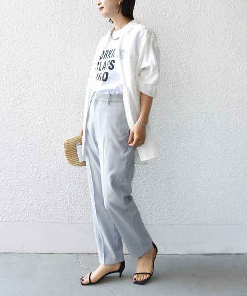 SHIPS.me(シップスミー)の「【ZOZO限定】SHIPS.me:シアサッカー スリム テーパード パンツ(その他パンツ・レディース・ブラック/ネイビー/ダークブルー・S-Short/S-Regular/M-Short/M-Regular/L-Short/L-Regular/XL-Short/XL-Regular/XXL-Short/XXL-Regular)」の12枚目の写真