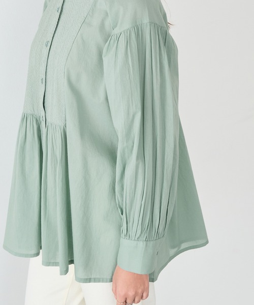 Viola e Viola（ヴィオラエヴィオラ）の「【インド綿】ブザム刺繍前開きブラウス（シャツ/ブラウス・レディース・ブラック/グリーン/ホワイト・ML）」の15枚目の写真