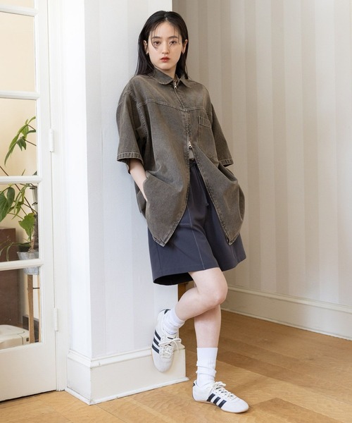 RAGEBLUE（レイジブルー）の「オーバーサイズ/Wジップデニムルーズシャツ（シャツ/ブラウス・レディース・ライトブルー/ブラック/ブラウン・FREE）」の11枚目の写真