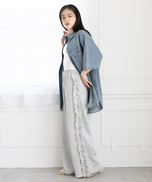 RAGEBLUE（レイジブルー）の「オーバーサイズ/Wジップデニムルーズシャツ（シャツ/ブラウス・レディース・ライトブルー/ブラック/ブラウン・FREE）」の20枚目の写真