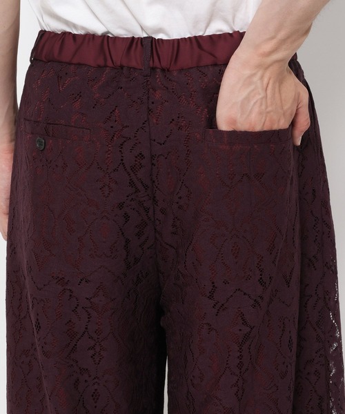 HARE ボルドー レース パンツセットアップ SET UP対応】レースレイヤードパンツ(HARE)（その他パンツ
