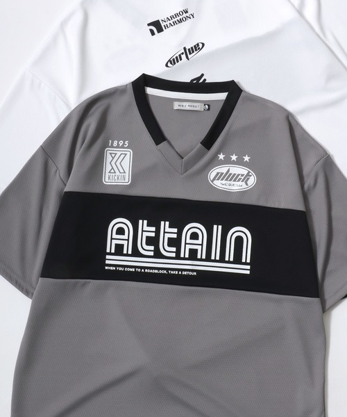 Lazar（ラザル）の「Soccer Game Shirt SS Tee/オーバーサイズ メッシュ ユニフォームデザイン サッカーゲームシャツ Vネック 半袖Tシャツ/レディース メンズ（Tシャツ/カットソー・レディース・ブラック/グレー/ホワイト・M/L）」の11枚目の写真