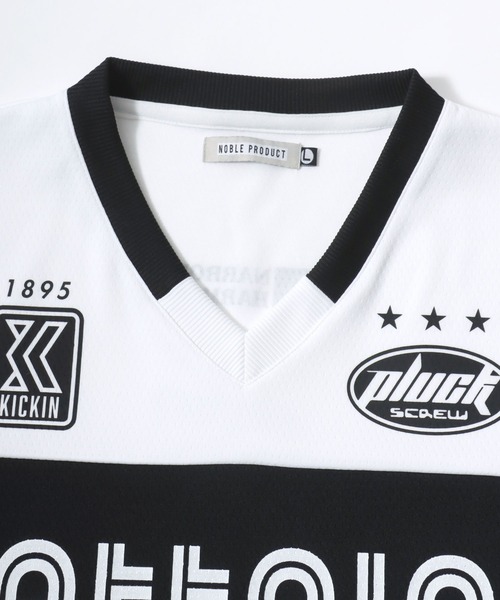 Lazar（ラザル）の「Soccer Game Shirt SS Tee/オーバーサイズ メッシュ ユニフォームデザイン サッカーゲームシャツ Vネック 半袖Tシャツ/レディース メンズ（Tシャツ/カットソー・レディース・ブラック/グレー/ホワイト・M/L）」の10枚目の写真