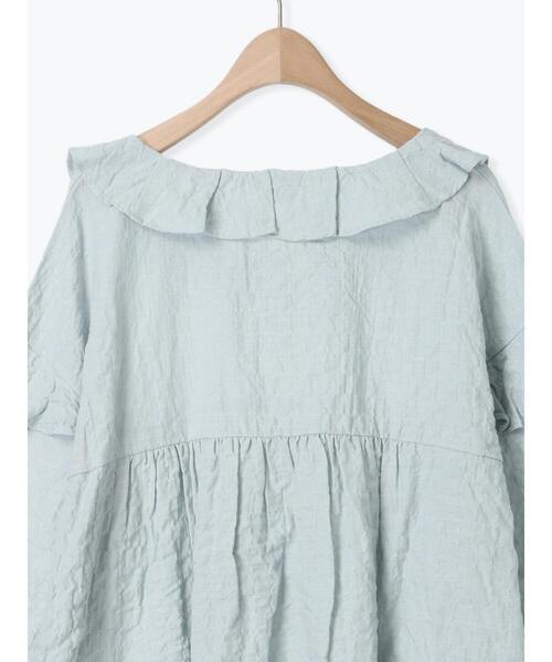 Samansa Mos2（サマンサ モスモス）の「襟フリルVネックチュニック（シャツ/ブラウス・レディース・ブラック/オフホワイト/ミント/イエロー・F）」の21枚目の写真