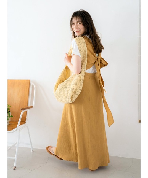 美品　定価13,200円 アングリッド　バックデザインノースリーブワンピース　S セール】バックデザインノースリワンピース（ワンピース