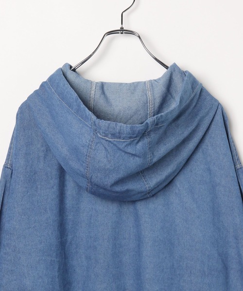 LAND MUSEUM(ランドミュージアム)の「LAND MUSEUM/フードデニムシャツ(シャツ/ブラウス・メンズ・ライトブルー/ブラック・FREE)」の17枚目の写真