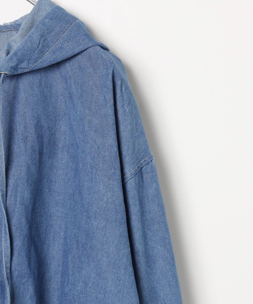 LAND MUSEUM(ランドミュージアム)の「LAND MUSEUM/フードデニムシャツ(シャツ/ブラウス・メンズ・ライトブルー/ブラック・FREE)」の20枚目の写真