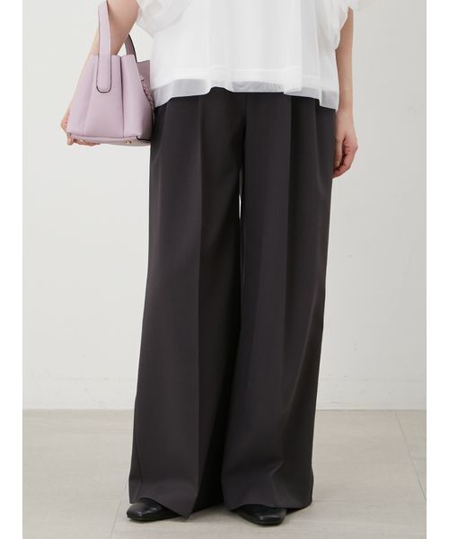 Mila Owen（ミラオーウェン）の「後ろウエストゴム2タックワイドパンツ