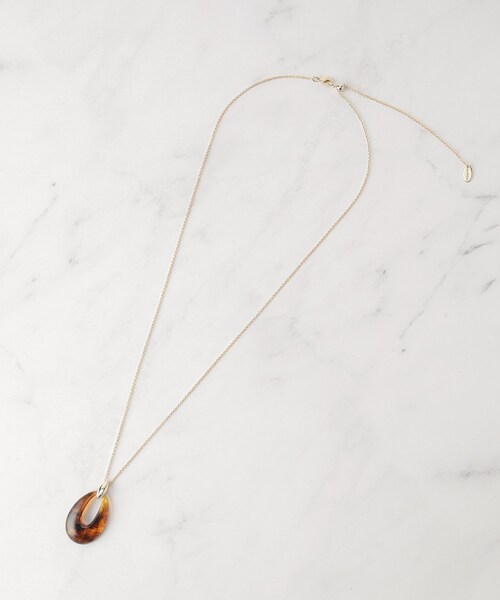 UNTITLED（アンタイトル）の「マーブルドロップネックレス（ネックレス・レディース・ダークブラウン系4/ホワイト系5・99）」の5枚目の写真