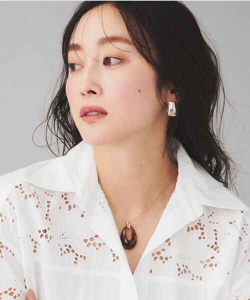 UNTITLED（アンタイトル）の「マーブルドロップネックレス（ネックレス・レディース・ダークブラウン系4/ホワイト系5・99）」の8枚目の写真