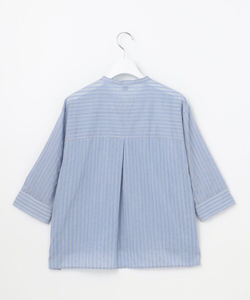 J.PRESS Ladies（J.プレス レディス）の「【洗える】シアーピンストライプ ブラウスライク カットソー（Tシャツ/カットソー・レディース・ダークブラウン系1/イエロー系1/サックスブルー系1・SMALL）」の13枚目の写真