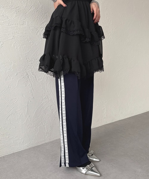 apres jour mignon(アプレジュールミニョン)の「レースラインパンツ【ZOZOTOWN限定アイテム】(その他パンツ・レディース・ピンク/ネイビー/ブラック・MEDIUM/SMALL/X-LARGE)」の2枚目の写真