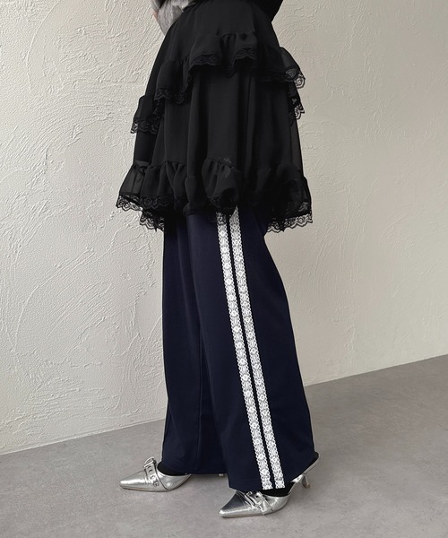 apres jour mignon(アプレジュールミニョン)の「レースラインパンツ【ZOZOTOWN限定アイテム】(その他パンツ・レディース・ピンク/ネイビー/ブラック・MEDIUM/SMALL/X-LARGE)」の6枚目の写真