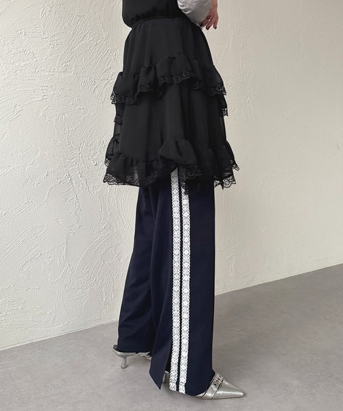 apres jour mignon(アプレジュールミニョン)の「レースラインパンツ【ZOZOTOWN限定アイテム】(その他パンツ・レディース・ピンク/ネイビー/ブラック・MEDIUM/SMALL/X-LARGE)」の10枚目の写真