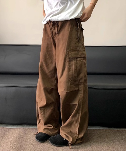 NOWLE】ヴィンテージライク ルーズフィット カーゴパンツ
