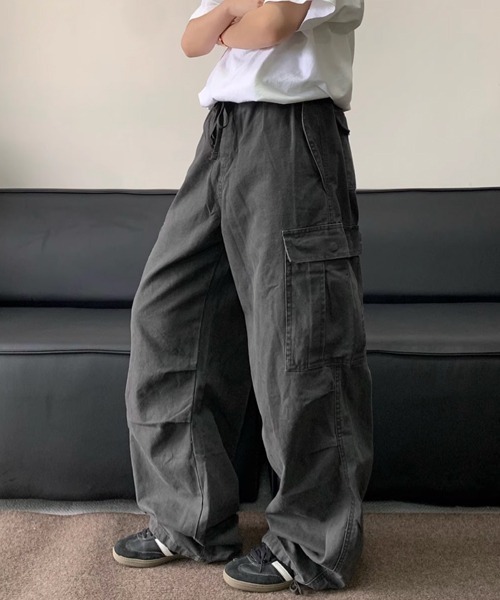 NOWLE（ノウル）の「【NOWLE】ヴィンテージライク ルーズフィット カーゴパンツ（カーゴパンツ・メンズ・グレー/ブラック/ブラウン・SMALL/X-LARGE/LARGE/MEDIUM）」の15枚目の写真