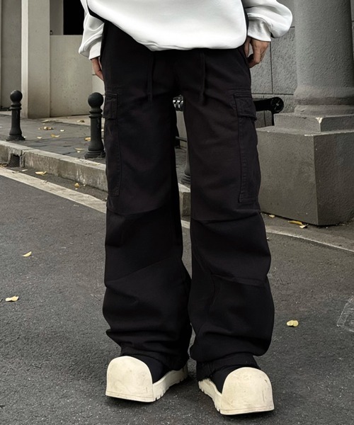 NOWLE（ノウル）の「【NOWLE】ヴィンテージライク ルーズフィット カーゴパンツ（カーゴパンツ・メンズ・グレー/ブラック/ブラウン・SMALL/X-LARGE/LARGE/MEDIUM）」の9枚目の写真