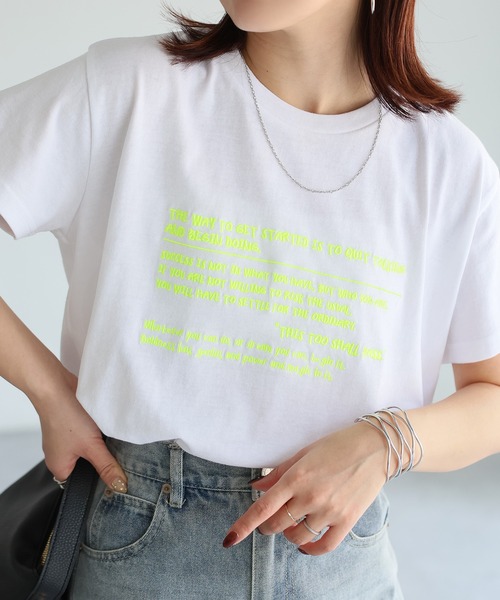 Riberry(リベリー)の「手書き風ロゴ刺繍デザインTシャツ(Tシャツ/カットソー・レディース・オートミール/ピンク/オフホワイト/チャコールグレー/杢グレー・FREE)」の22枚目の写真