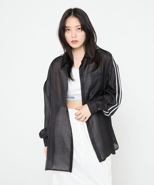 ブラウス シャツ シアーラインシャツ レディース JEANASIS｜シアーラインシャツ | Rakuten Fashion(楽天