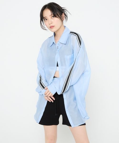 JEANASIS（ジーナシス）の「【Les Fleurs】シアーラインシャツ/493640