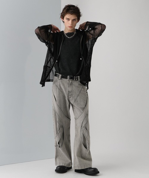 HARE（ハレ）の「カサネベルトデニムパンツ(HARE)（デニムパンツ・メンズ・グレー/ブラック・FREE）」の7枚目の写真