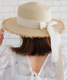 aquagarage（アクアガレージ）の「シンプルリボンカンカン帽（ハット）」