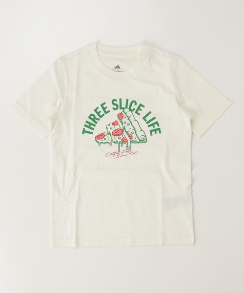 adidas（アディダス）の「アディダス adidas ラウンジ ピザグラフィック（Tシャツ/カットソー・キッズ・グリーン/オフホワイト・130cm/140cm/150cm/160cm）」の2枚目の写真