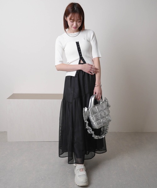 LADYMADE（レディメイド）の「フロントホックビスチェ×ニットトップスSET（ニット/セーター・レディース・ホワイト/シルバー/ブラック・FREE）」の9枚目の写真