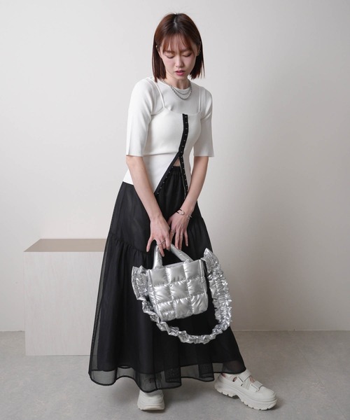 LADYMADE（レディメイド）の「フロントホックビスチェ×ニットトップスSET（ニット/セーター・レディース・ホワイト/シルバー/ブラック・FREE）」の10枚目の写真