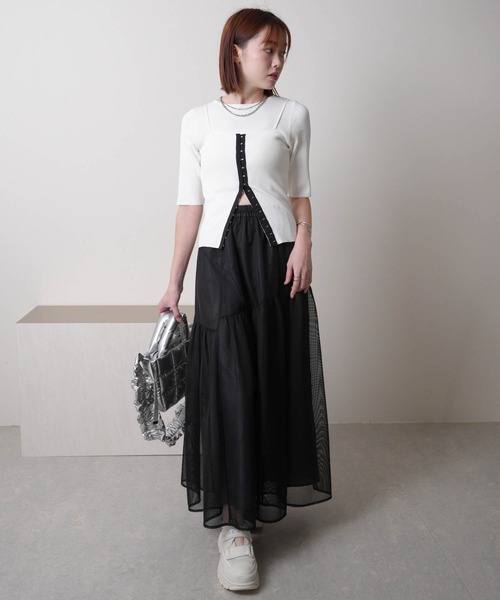 LADYMADE（レディメイド）の「フロントホックビスチェ×ニットトップスSET（ニット/セーター・レディース・ホワイト/シルバー/ブラック・FREE）」の11枚目の写真