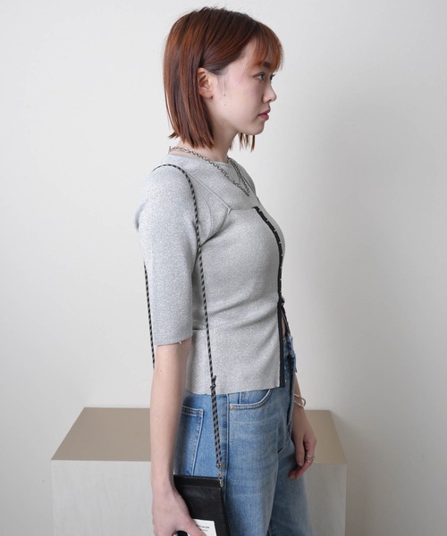 LADYMADE（レディメイド）の「フロントホックビスチェ×ニットトップスSET（ニット/セーター・レディース・ホワイト/シルバー/ブラック・FREE）」の13枚目の写真